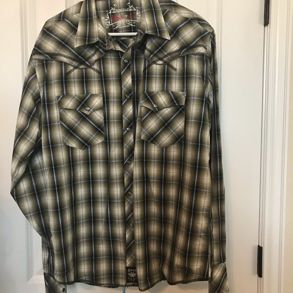 Rock 47 Men’s L Long Sleeve Button down